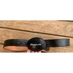 Snap-On Vintage Rare Black Leather Belt Size 34-38 Eagle Bird